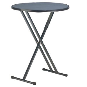 statafel zwart opklapbaar, bovenblad antraciet rond 85cm hoogte 110cm