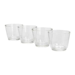 waxinelichthouder / theelichthouder glas 7cm rond, hoogte 6cm
