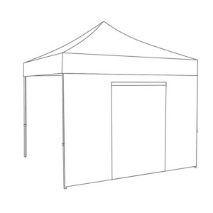 3mtr zijwand pvc wit met deur tbv partytent
