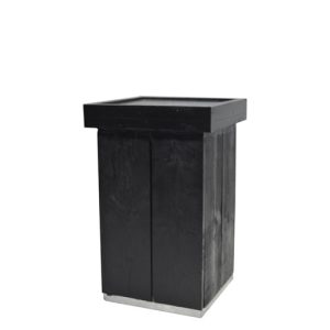 sokkel Raww black 40x40cm, bovenblad zwart 47x47cm hoogte 74cm