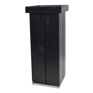 sokkel Raww black 40x40cm, bovenblad zwart 47x47cm hoogte 110cm
