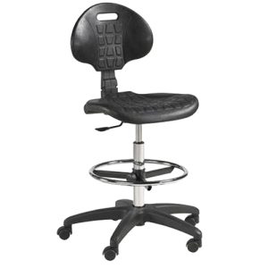 regiestoel zwart op wielen, zithoogte instelbaar 56-82cm