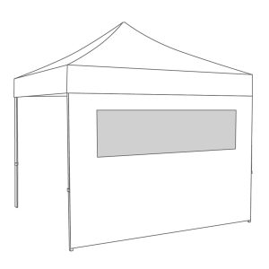 3mtr zijwand pvc wit met raam tbv partytent