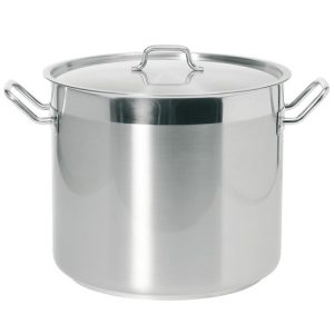 gas kookpan rvs met deksel 24ltr 32cm (uitsluitend voor gas)