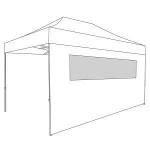 4,5mtr zijwand pvc wit met raam tbv partytent