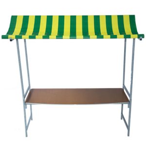 marktkraam 2mtr groen / geel 206x150cm (blad 200x78cm) hoogte 235cm