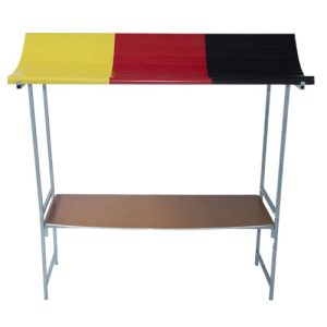 marktkraam 2mtr geel / rood / zwart 206x150cm (blad 200x78cm) hoogte 235cm