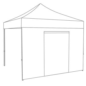 4mtr zijwand pvc wit met deur tbv partytent