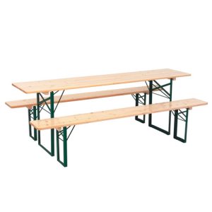 partyset 220cm partytafel 220x50cm met 2 partybanken 220x25cm