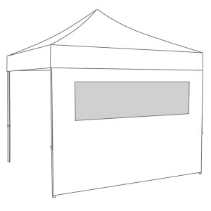 4mtr zijwand pvc wit met raam tbv partytent