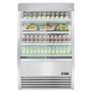 koelvitrine 4 schappen rvs 190 ltr 98x85x165cm(bxdxh) 230V 1300W