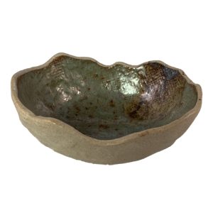 kom ovaal relief 12x10cm organic green Nature per korf 12 stuks