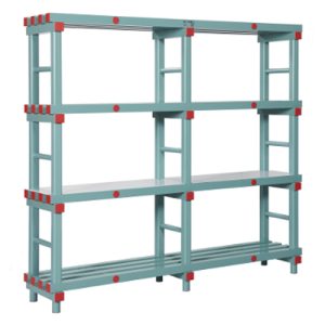 stelling kunststof 4 schappen 200x40x152cm (bxdxh)