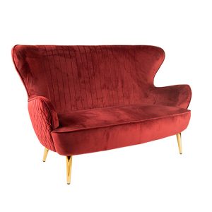 bank 2-zits velvet red zithoogte 42cm