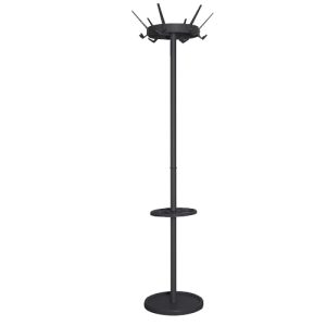staande kapstok rond zwart 18 haken, hoogte 180cm