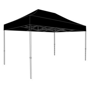 partytent 4,5x3m zwart doorloophoogte 215cm