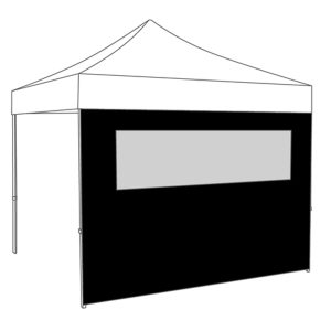 3mtr zijwand pvc zwart met raam tbv partytent