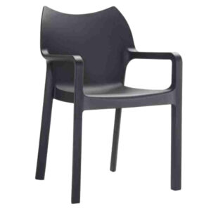 stoel Kasa black met armleuning, zithoogte 46cm