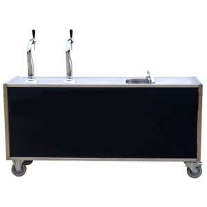 eventbar zwart 2 kraans tap met spoelbak 200x60x100cm (lxbxh) 230V 750W