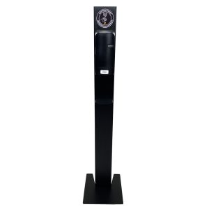 desinfectiepaal zwart met handdispenser, hoogte 142cm