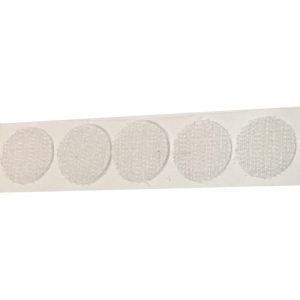 zelfklevende witte velcro rondjes 22mm haak per mtr*