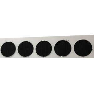 zelfklevende zwarte velcro rondjes 22mm haak per mtr*