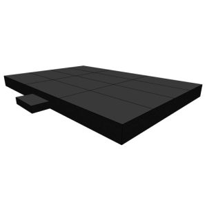 podium 6x4mtr (bxd) hoogte 40cm inclusief opstapje en afrokking zwart