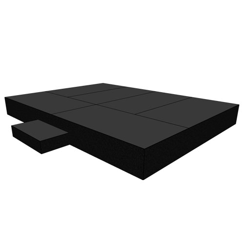 podium 4x3mtr (bxd) hoogte 40cm inclusief opstapje en afrokking zwart podium 4x3mtr (bxd) hoogte 40cm inclusief opstapje en afrokking zwart