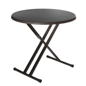 terrastafel zwart opklapbaar, bovenblad antraciet rond 85cm hoogte 76cm