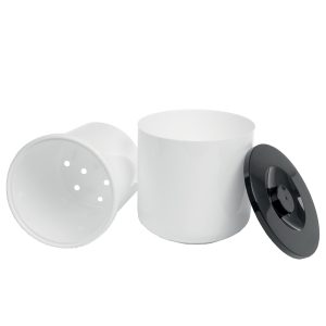 ijsemmer 5ltr wit met deksel zwart exclusief ijsblokjestang