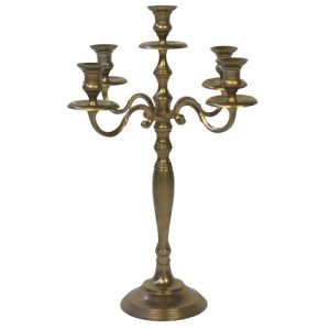 kandelaar 5 arms goud hoogte 60cm tbv kaars 22mm