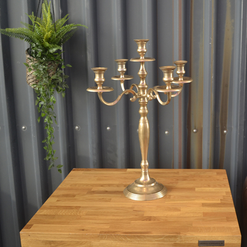kandelaar 5 arms goud hoogte 60cm tbv kaars 22mm kandelaar 5 arms goud hoogte 60cm tbv kaars 22mm