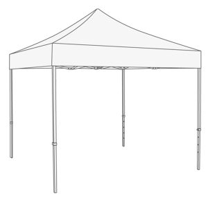 partytent 3x3mtr wit doorloophoogte 215cm