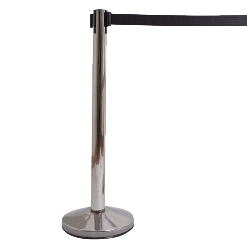 afzetpaal zilver met rekkoord maximaal 200cm zwart, hoogte 92cm afzetpaal zilver met rekkoord maximaal 200cm zwart, hoogte 92cm