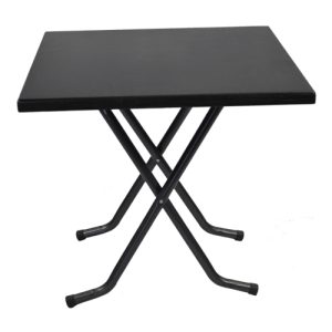 terrastafel / cafétafel bruin hout opklapbaar, bovenblad hout 80x80cm hoogte 75cm