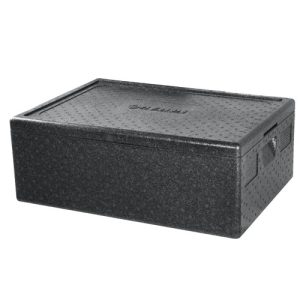 thermobox 40ltr zwart 60x40cm met deksel 1/1 gastronorm