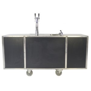 eventbar zwart 2 kraans tap met spoelbak 110/155/200x60x100cm (lxbxh) 230V 750W