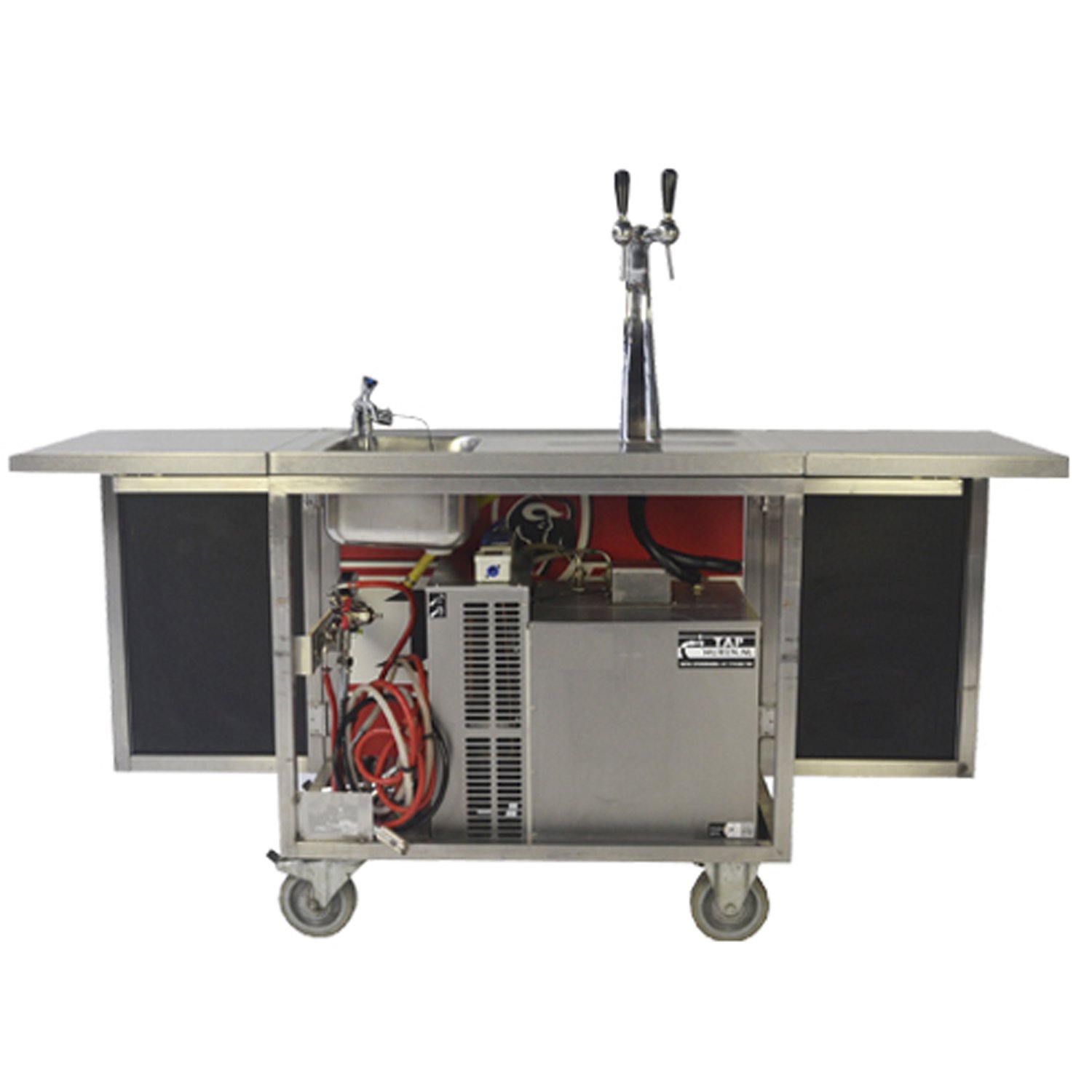 eventbar zwart 2 kraans tap met spoelbak 110/155/200x60x100cm (lxbxh) 230V 750W eventbar zwart 2 kraans tap met spoelbak 110/155/200x60x100cm (lxbxh) 230V 750W