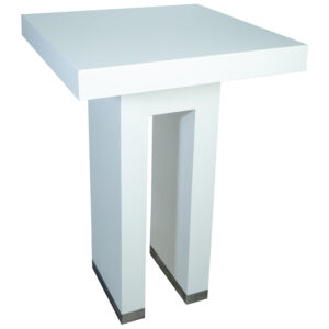 statafel Satin white, bovenblad wit 76x76cm hoogte 110cm
