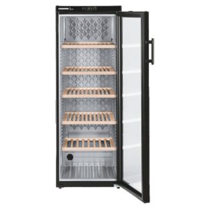wijnbewaarkast Liebherr zwart 395 ltr glasdeur verlichting 68x86x186cm(bxdxh) 230V 230W