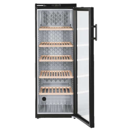 wijnbewaarkast Liebherr zwart 395 ltr glasdeur verlichting 68x86x186cm(bxdxh) 230V 230W wijnbewaarkast Liebherr zwart 395 ltr glasdeur verlichting 68x86x186cm(bxdxh) 230V 230W