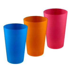 kunststof drinkbeker hardcup diverse kleuren 25cl per krat 60 stuks