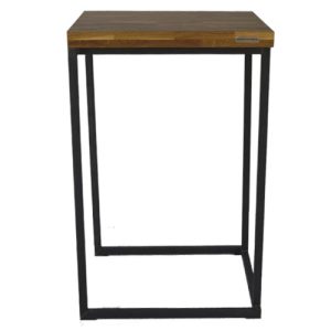 statafel Steel oak, bovenblad hout 60x70cm hoogte 110cm