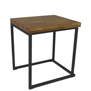 terrastafel Steel oak, bovenblad hout 60x70cm hoogte 76cm