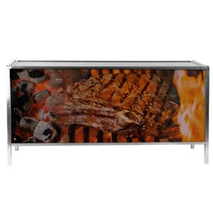 klapbuffet barbecue 188x60x97cm (lxbxh) met dicht bovenblad