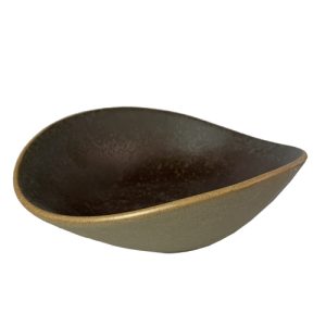 kom ovaal 16x14cm organic brown Nature per korf 21 stuks