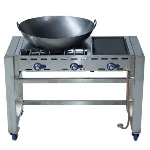 gas barbecue Green Fire met wokpan 70cm rond 124x62x88cm (lxbxh), exclusief gas