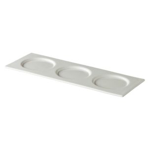 bord 3 spiegels rechthoek 38x14cm wit Pure per krat 10 stuks
