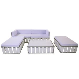 Bounge white loungeset met kussens wit zithoogte 45cm