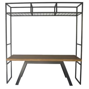 frame met dinertafel Steel Oak, bovenblad hout 216x80cm hoogte 235cm